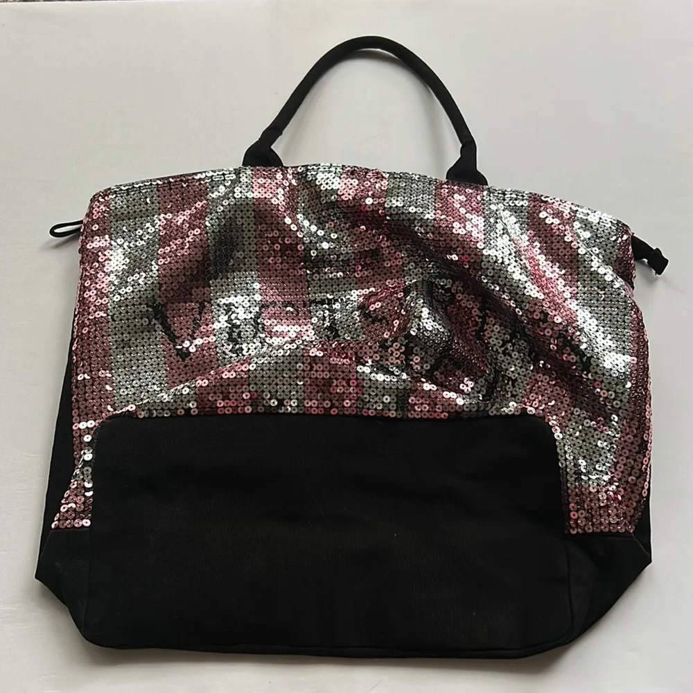 Victoria’s Secret Pink and White Sequin Tote Bag